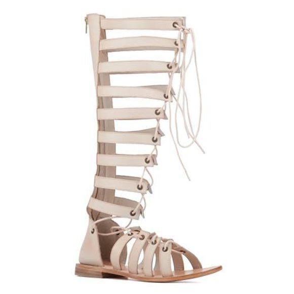 Vintage Foundry Co. Womens Pruitt Gladiator, Round Toe Sandals, Ivory 10 - Picture 1 of 1
